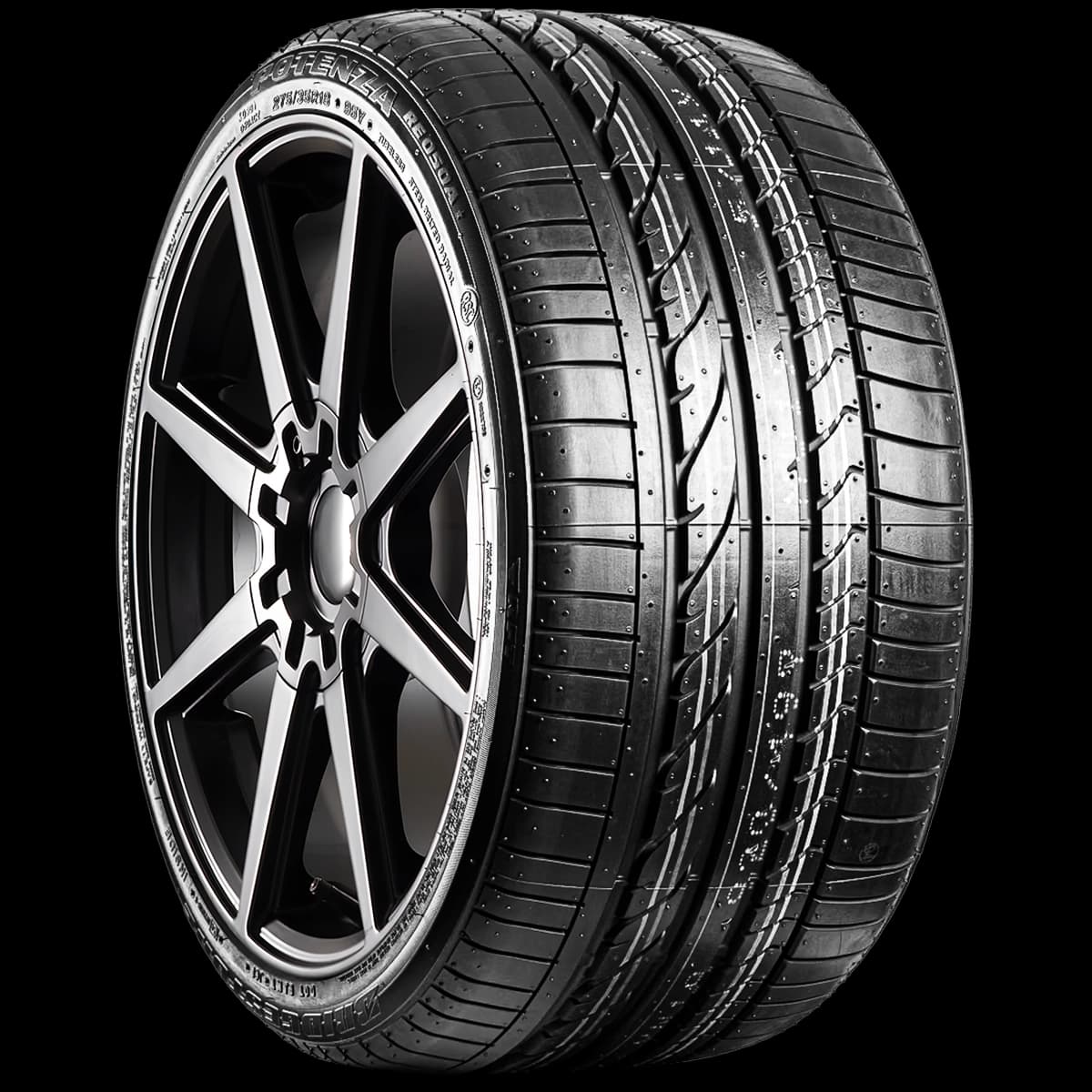 Bridgestone Potenza RE050 (A) 17" angled tire