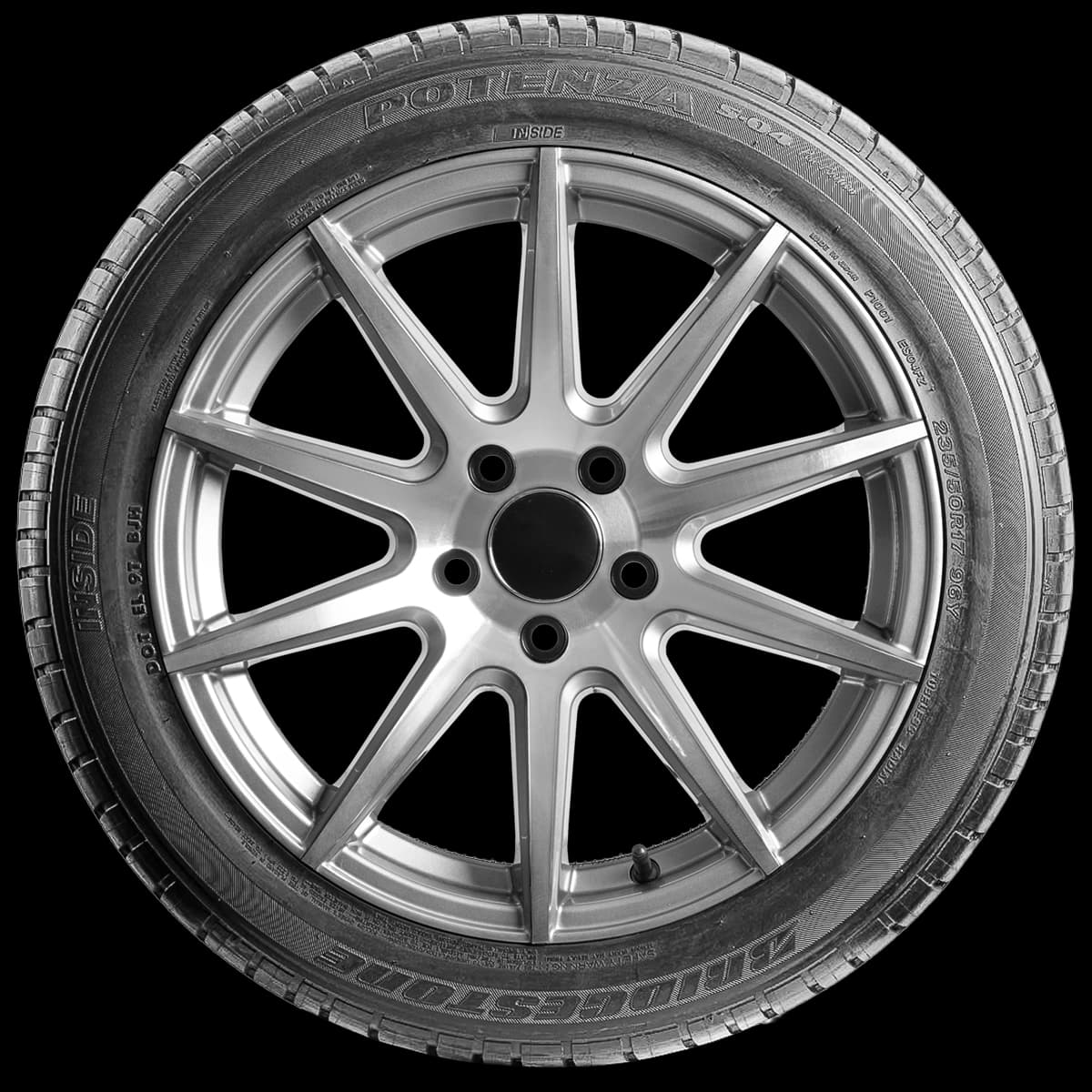 Bridgestone Potenza S-04 Pole Position 17" side tire