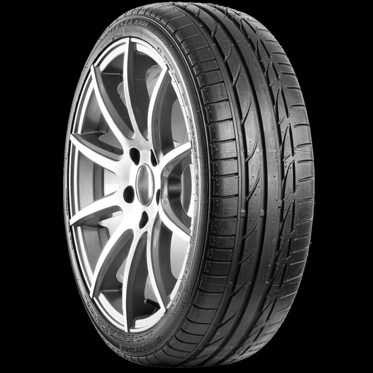 Bridgestone Potenza S001 17" angled tire