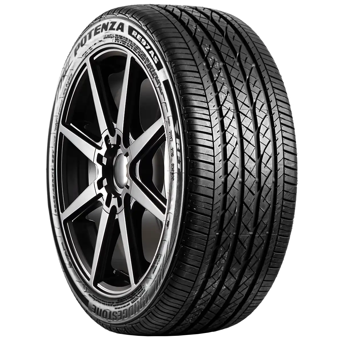 Bridgestone Potenza RE97AS 17" angled tire