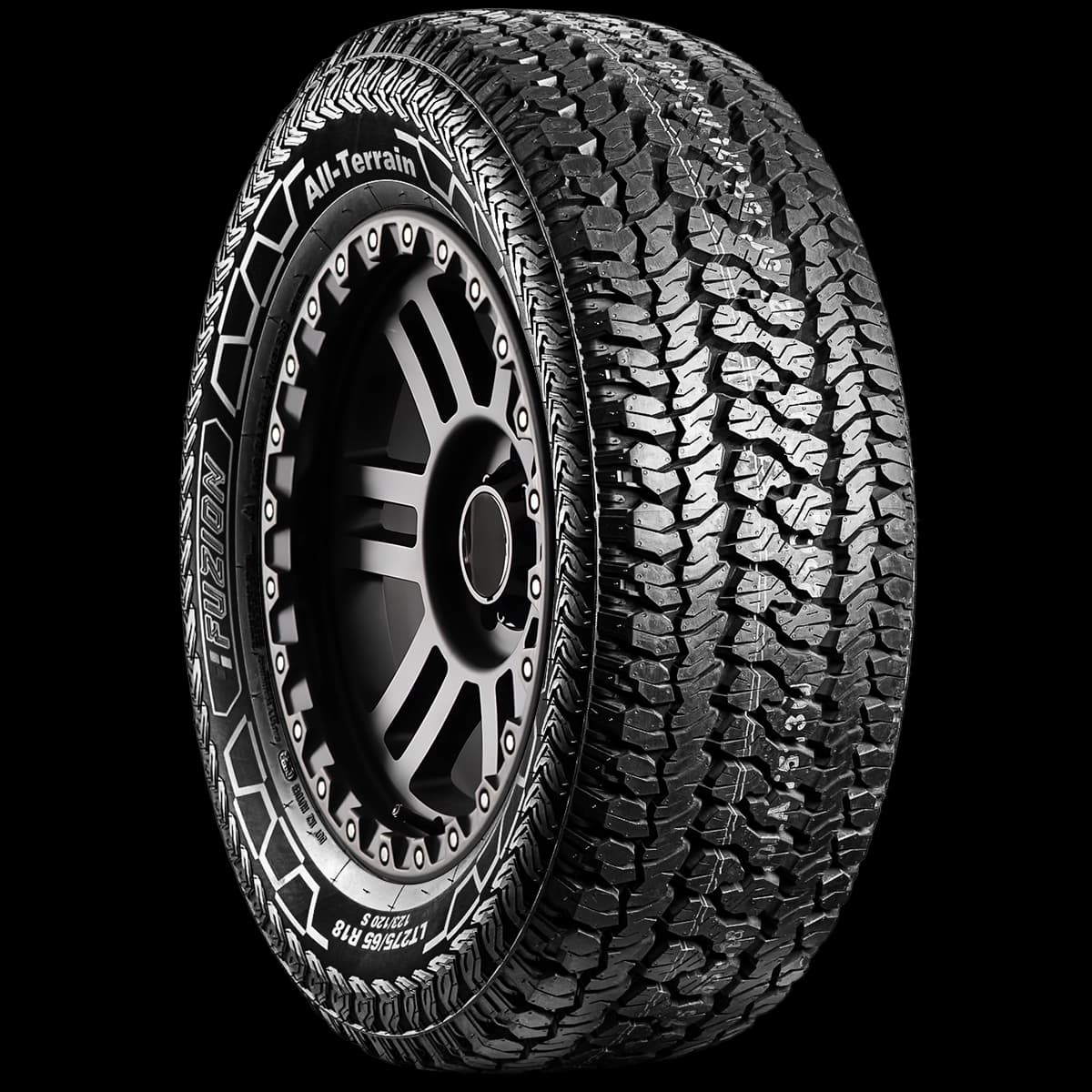 Fuzion A/T 17" angled tire