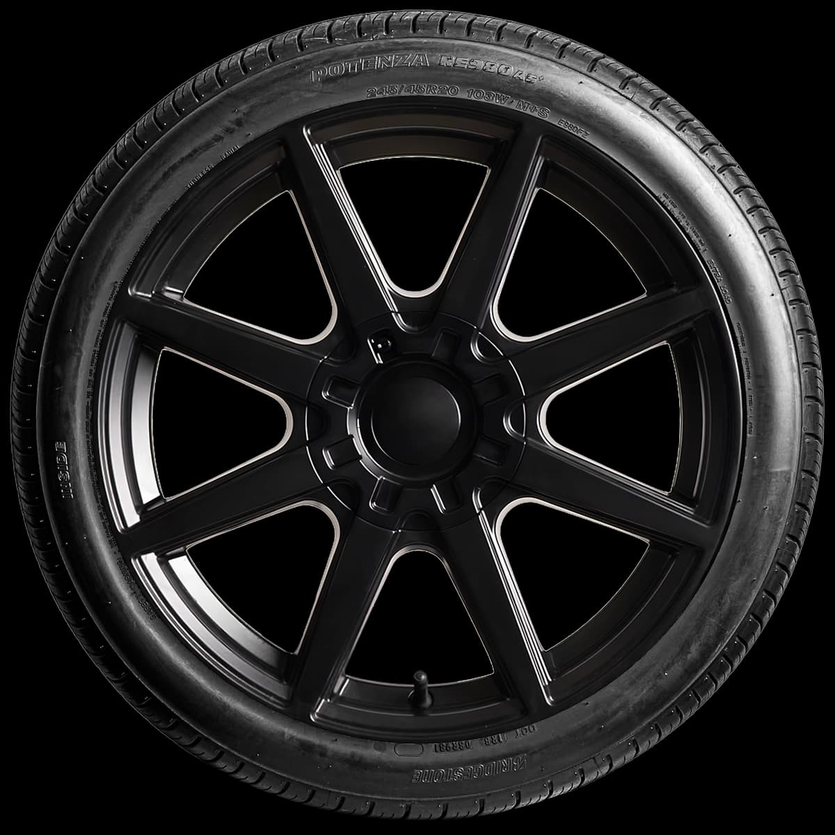 Bridgestone Potenza RE980AS + 20" side tire