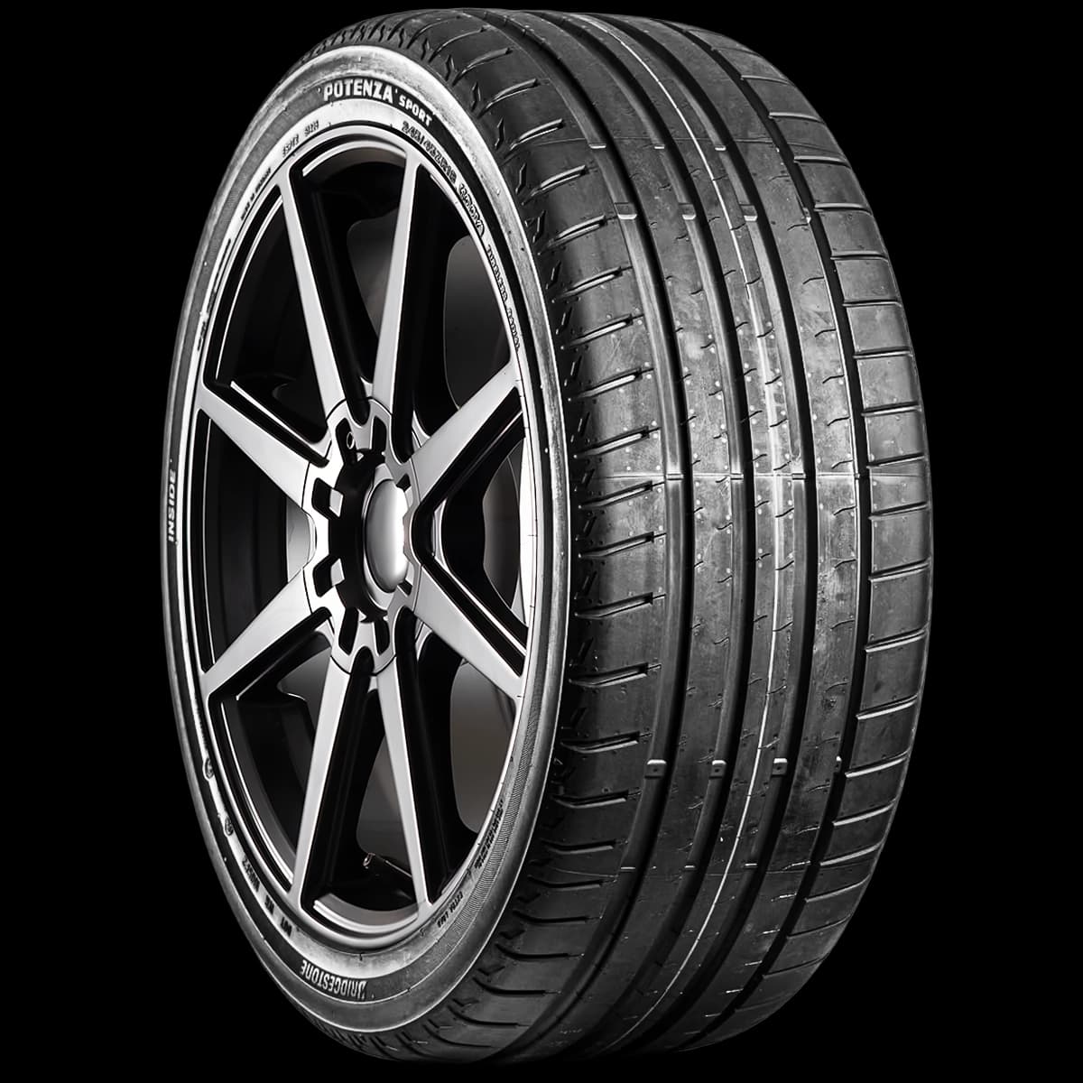 Bridgestone Potenza Sport 17" angled tire
