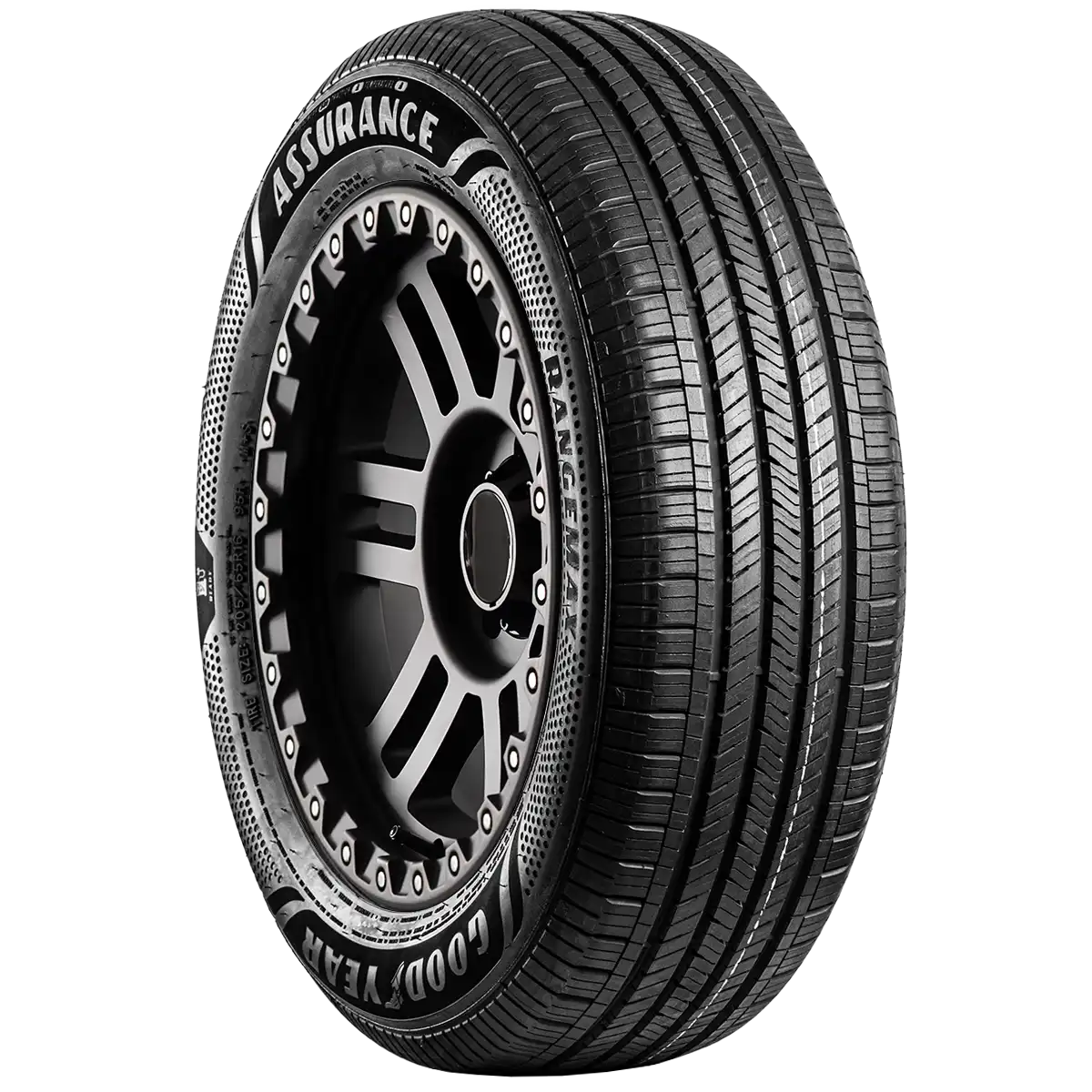 Goodyear Assurance Rangemax 17" angled tire