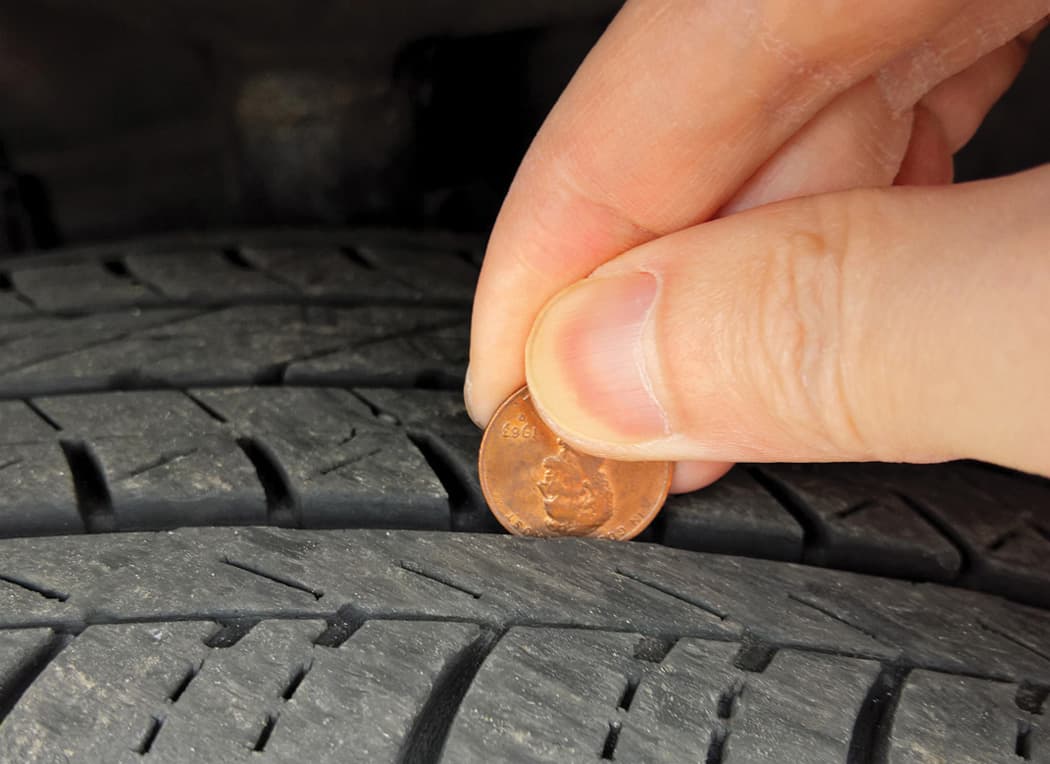 Penny tread test for tire tread depth