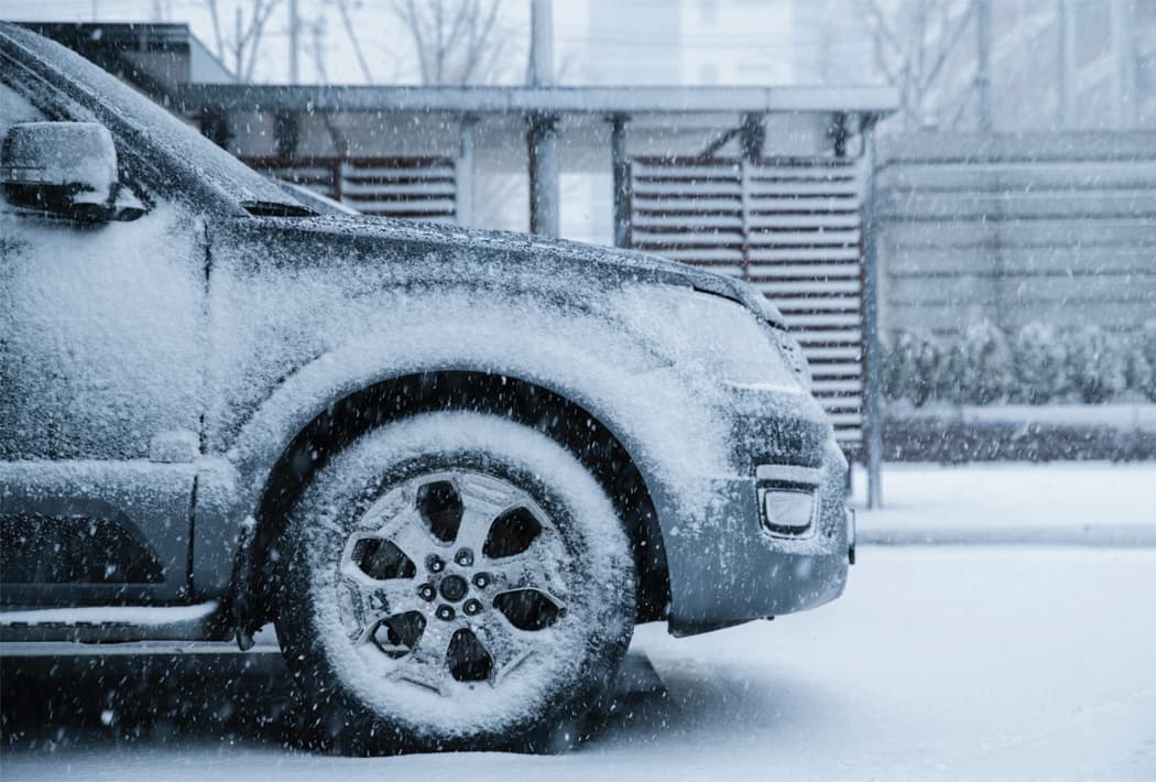 car in snow - driving